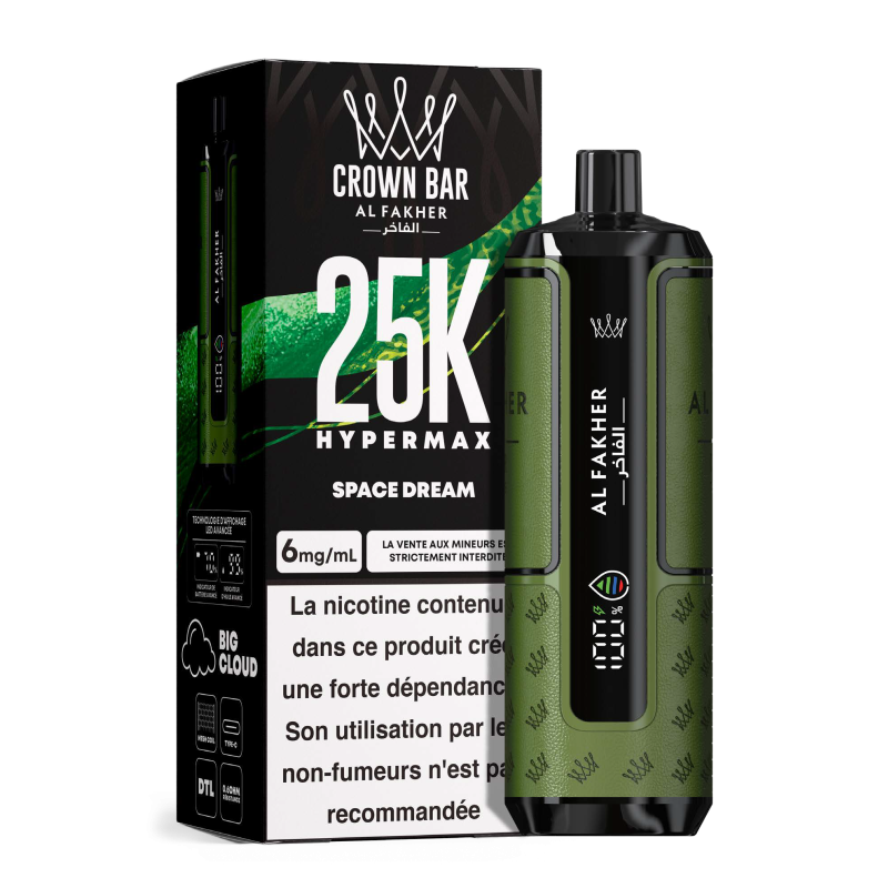 Kit jetable AL Fakher Crown Bar 25K Hypermax (25000 Puffs)