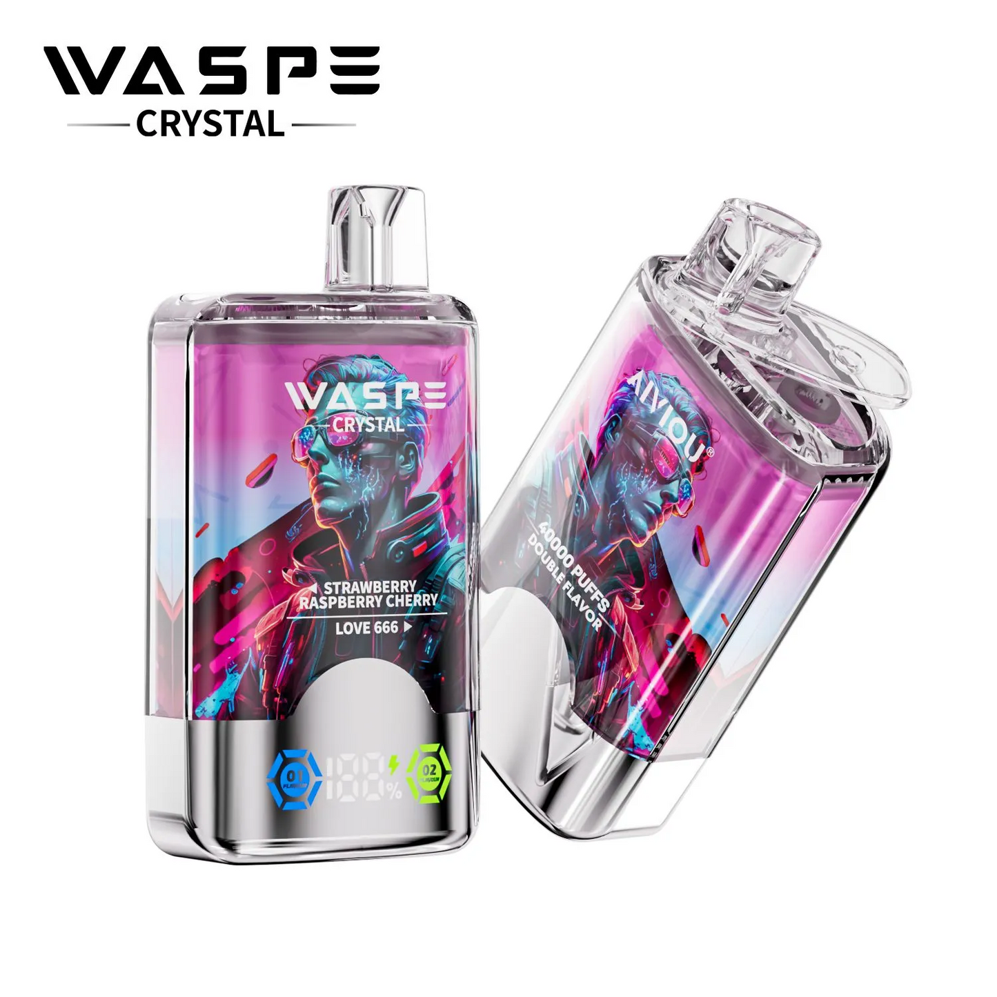 Kit jetable WASPE Crystal 40000 Puffs (double saveur)