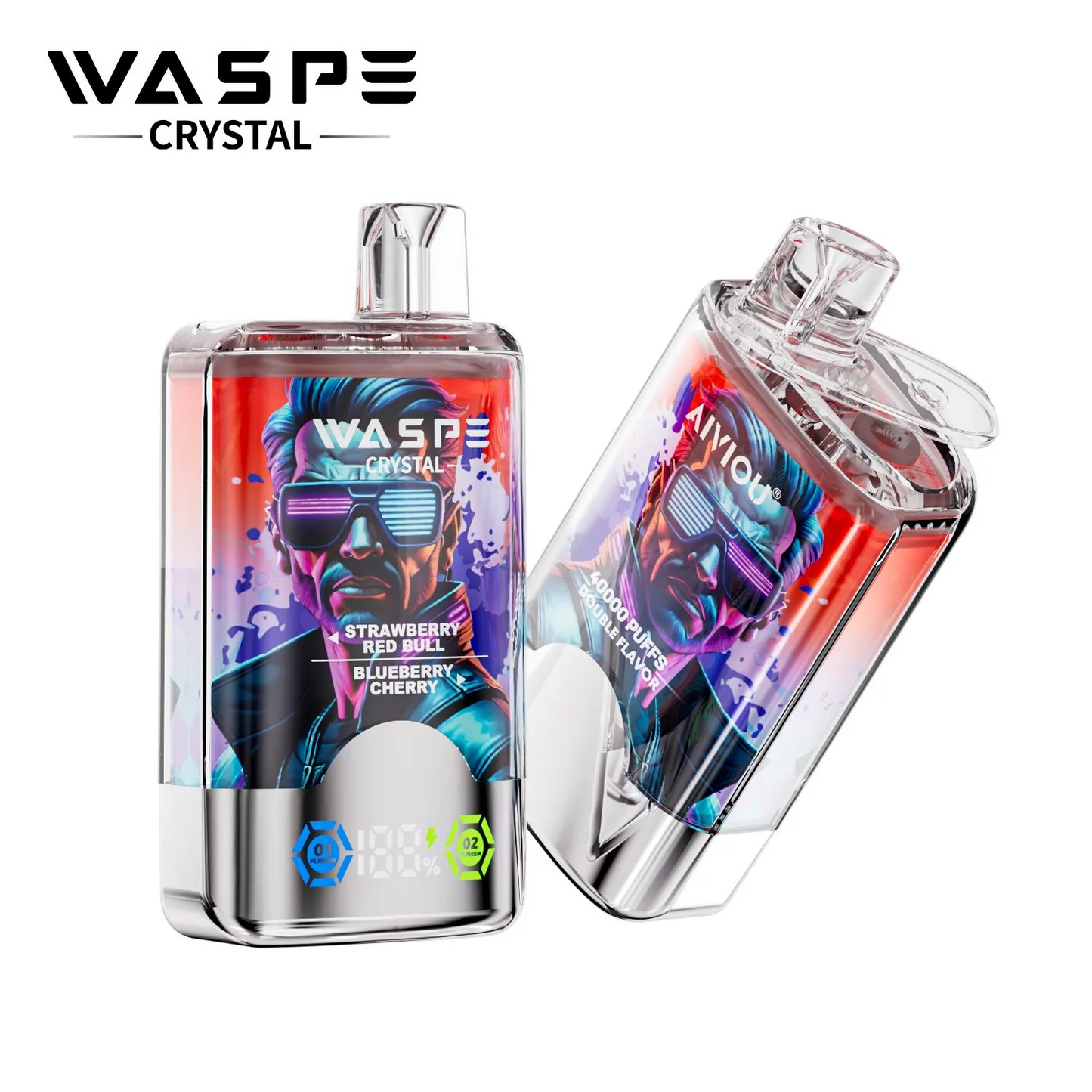 Kit jetable WASPE Crystal 40000 Puffs (double saveur)