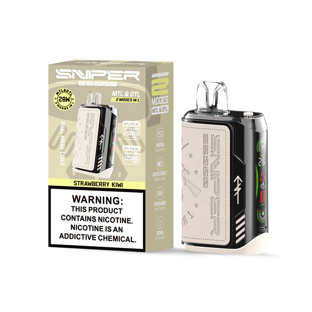 Kit jetable rechargeable Vapmod Sniper 25000 Puffs