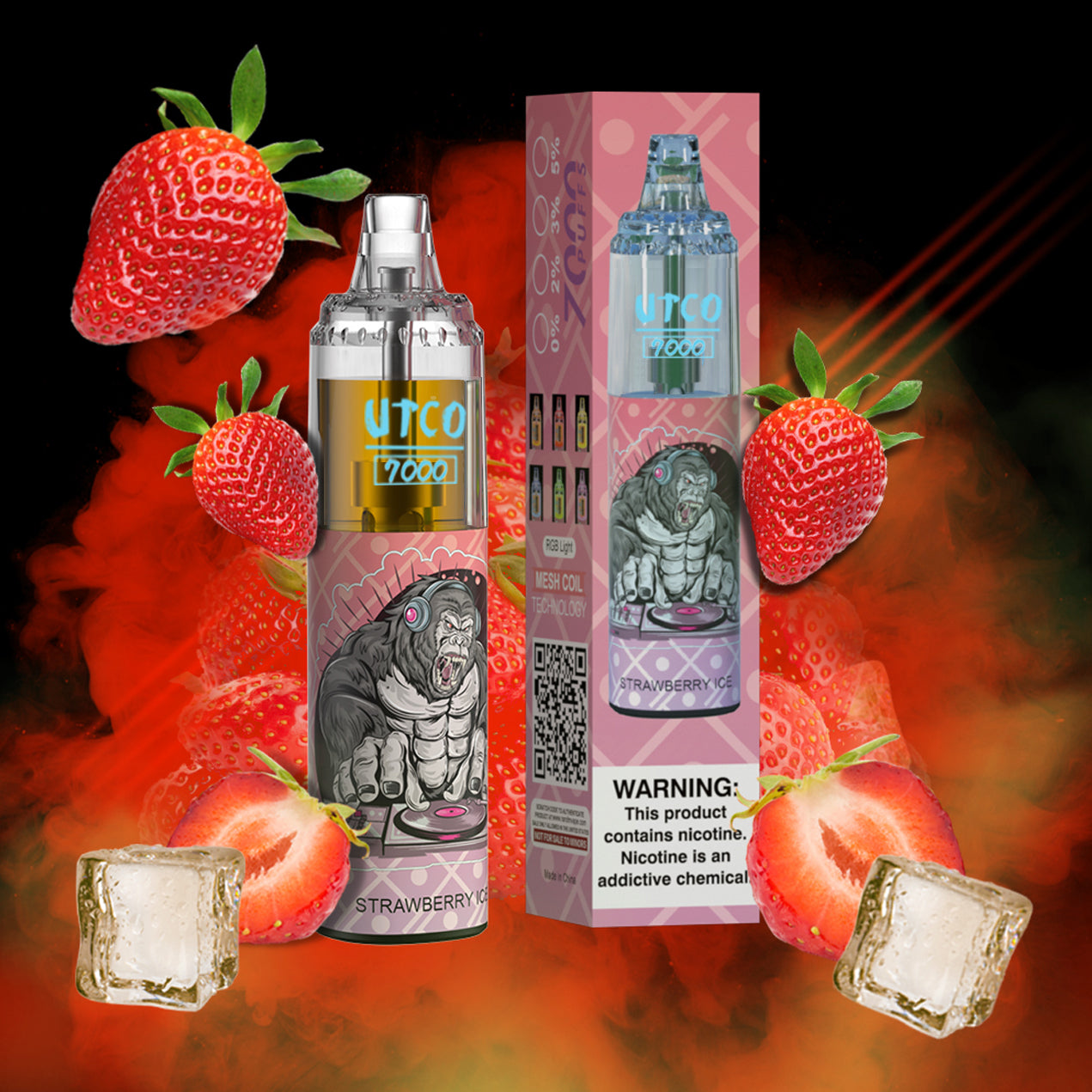 Kit UTCO Gorilla 7000 puff cigarette électronique jetable rechargeable (20mg)