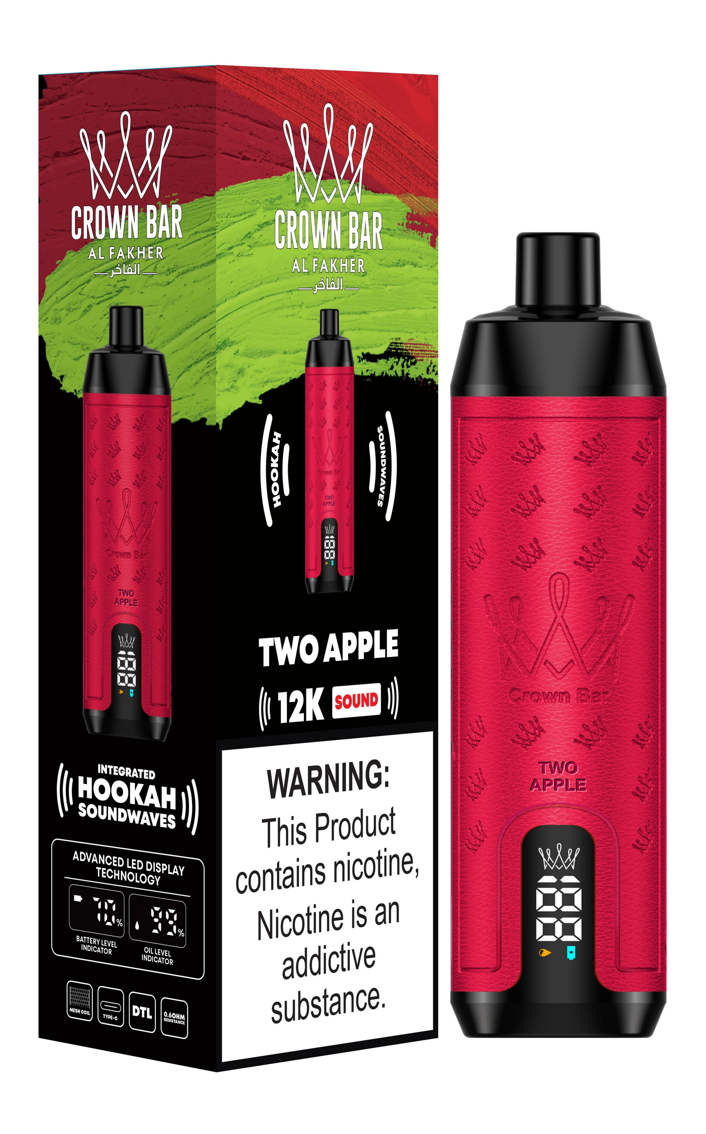 Kit jetable AL Fakher Crown Bar 12000 Bouffées Shisha Hookah