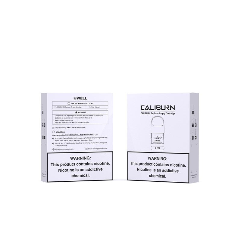 Cartouche de dosette vide Uwell Caliburn Explorer 2 ml 2 pièces/paquet