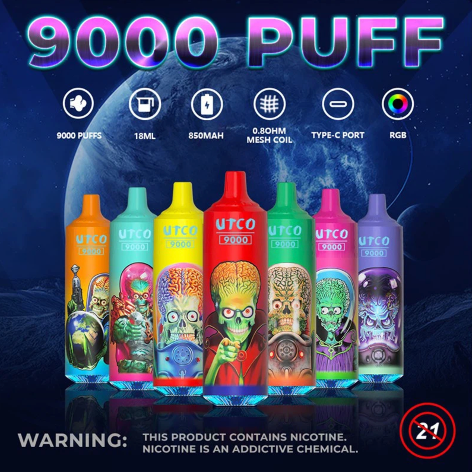 Kit UTCO Aliens 9000 Tornado puff cigarette lectronique jetable pas cher France frvapormo Kit UTCO Aliens 9000 Tornado puff cigarette lectronique jetable pas cher France frvapormo