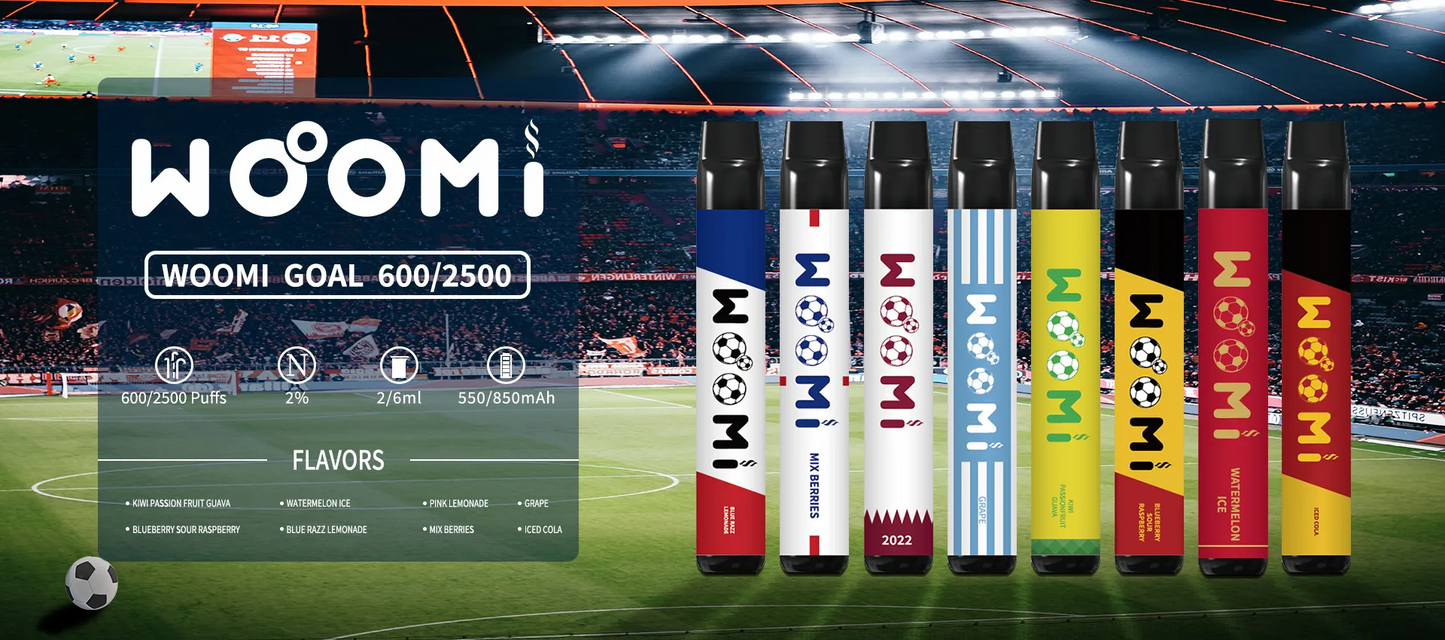 Kit jetable WOOMI GOAL 2500 bouffées 850mAh