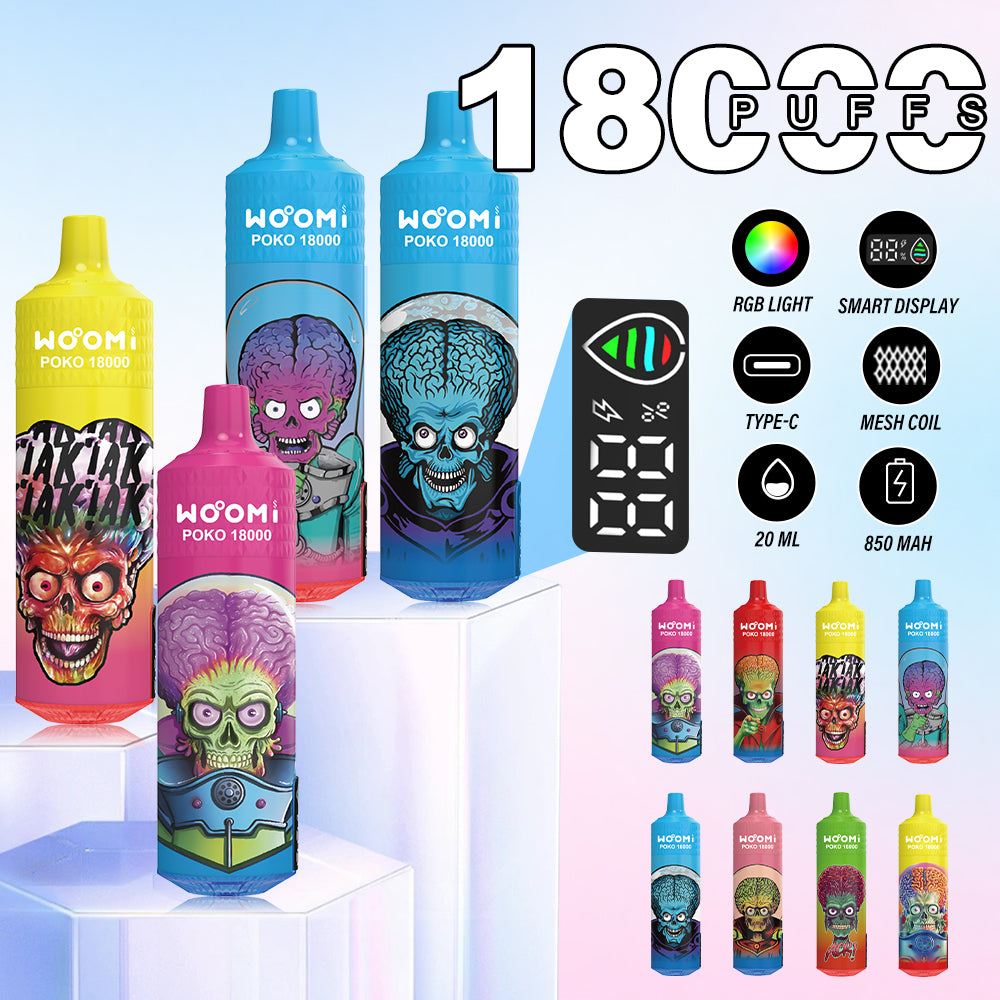 Kit jetable rechargeable Woomi POKO 18000 bouffées 10 pièces/paquet