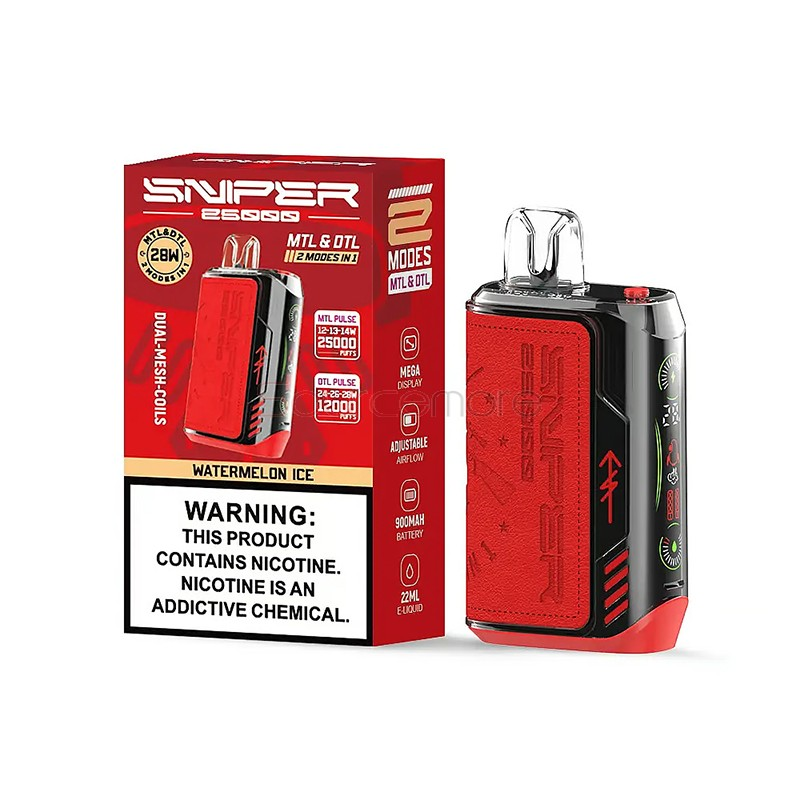 Kit jetable rechargeable Vapmod Sniper 25000 Puffs