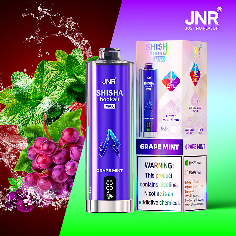 Kit jetable JNR Shisha Hookah Max 22000 Puffs DTL