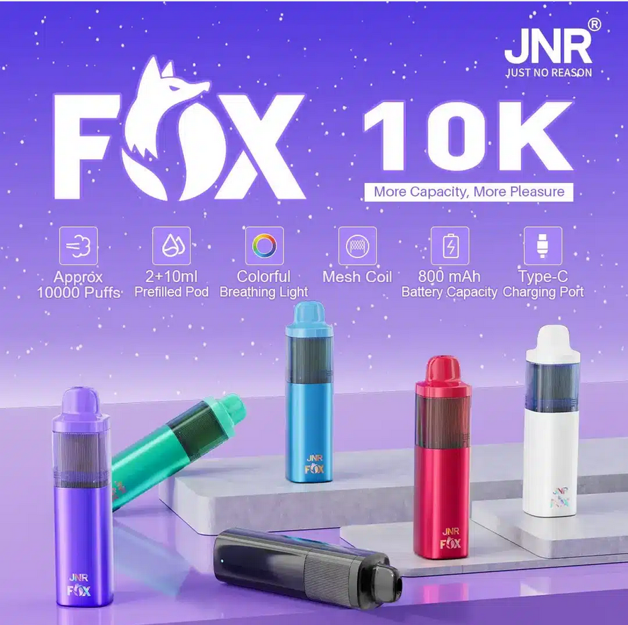 Kit jetable prérempli JNR Fox 10000 Puffs