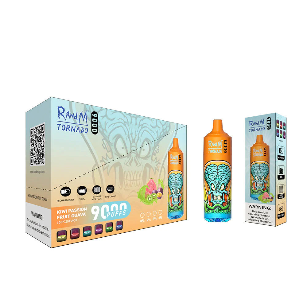 Kit jetable rechargeable RandM Tornado 9000 bouffées 18 ml (20mg)