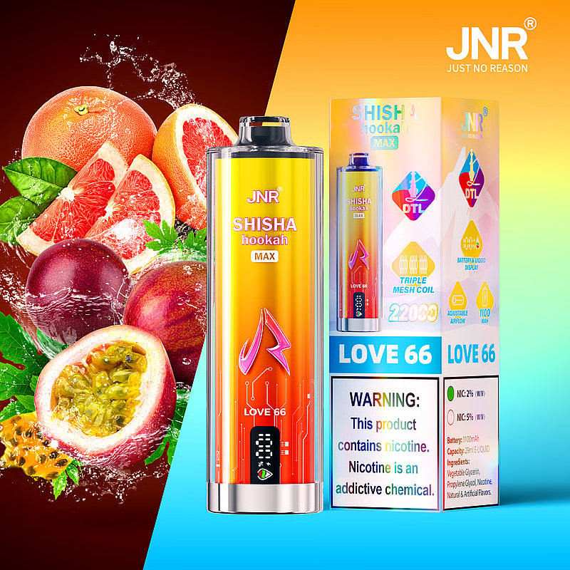 Kit jetable JNR Shisha Hookah Max 22000 Puffs DTL