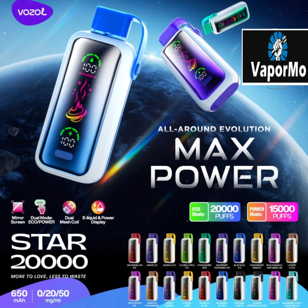 Vozol Star 20000 Puffs Dual Power Vape jetable rechargeable