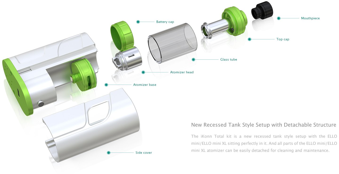Kit iKonn Total Tank avec Ello Mini XL (5.5ML) - Eleaf