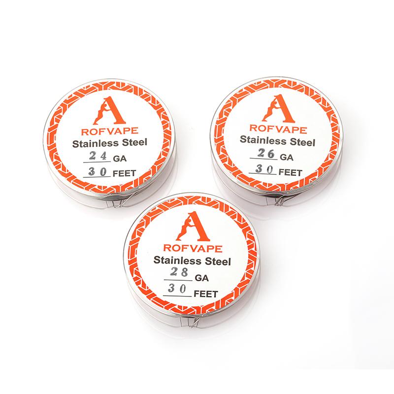 Fil en acier inoxydable SS316L -e Rofvape 24-26-28GA (30 Feet)