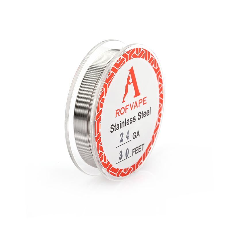 Fil en acier inoxydable SS316L -e Rofvape 24-26-28GA (30 Feet)