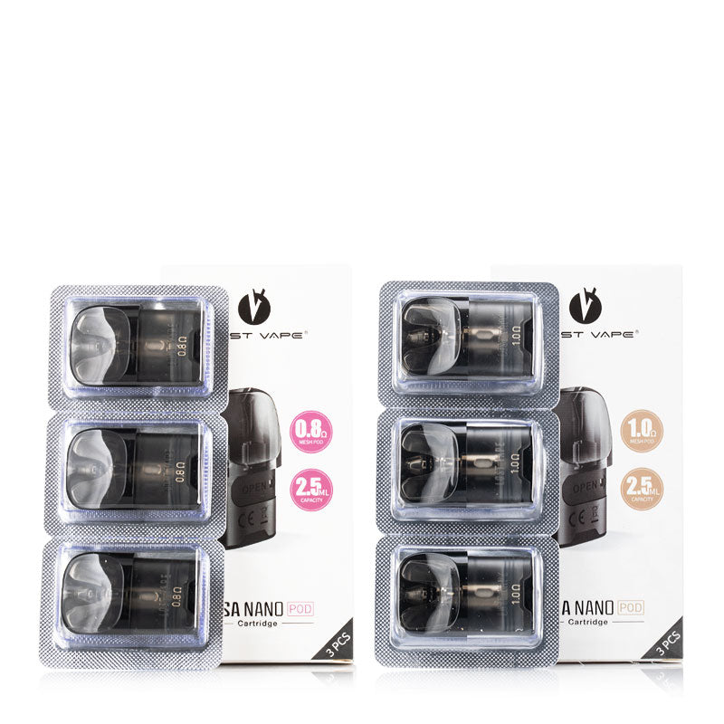 Lost Vape Ursa Nano Cartouche de dosette de remplacement 2,5 ml pour Ursa Nano Kit / Ursa Baby Pod Kit / Ursa Pro Kit / Ursa Nano Pro / Ursa S Kit / Ursa Baby Pro Kit / Ursa Pocket Kit / Ursa Nano Air kit / Ursa Nano 2 kit (3 pièces/paquet)