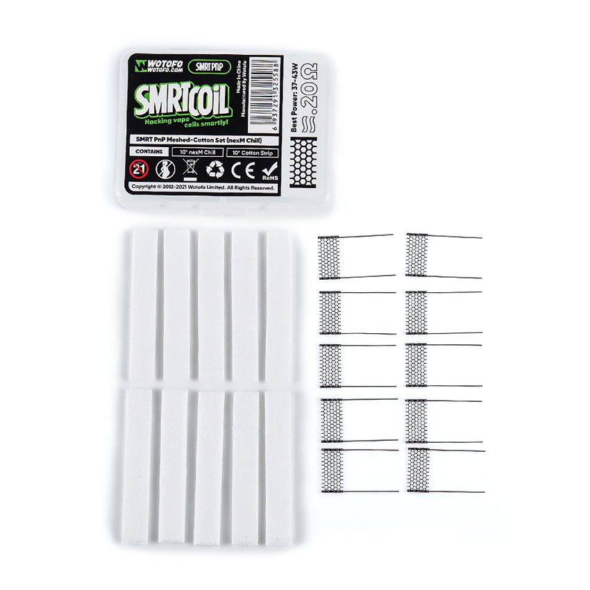 Kit d'Accessoires SMRT PnP Meshed-Cotton - Wotofo (10pcs/pack)