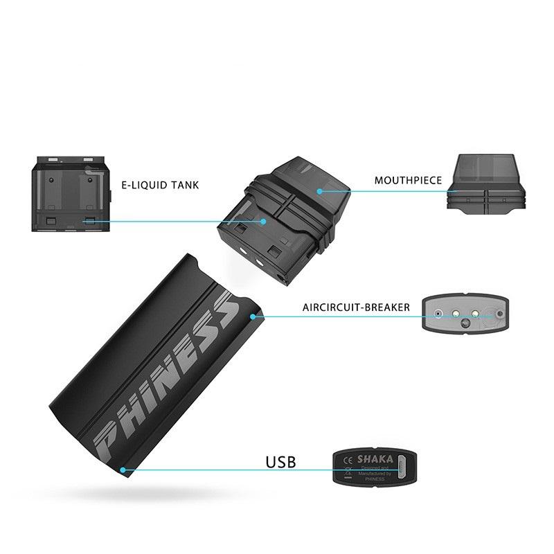 Kit Pod Système Shaka - Phiness 380mAh - 1.5ml