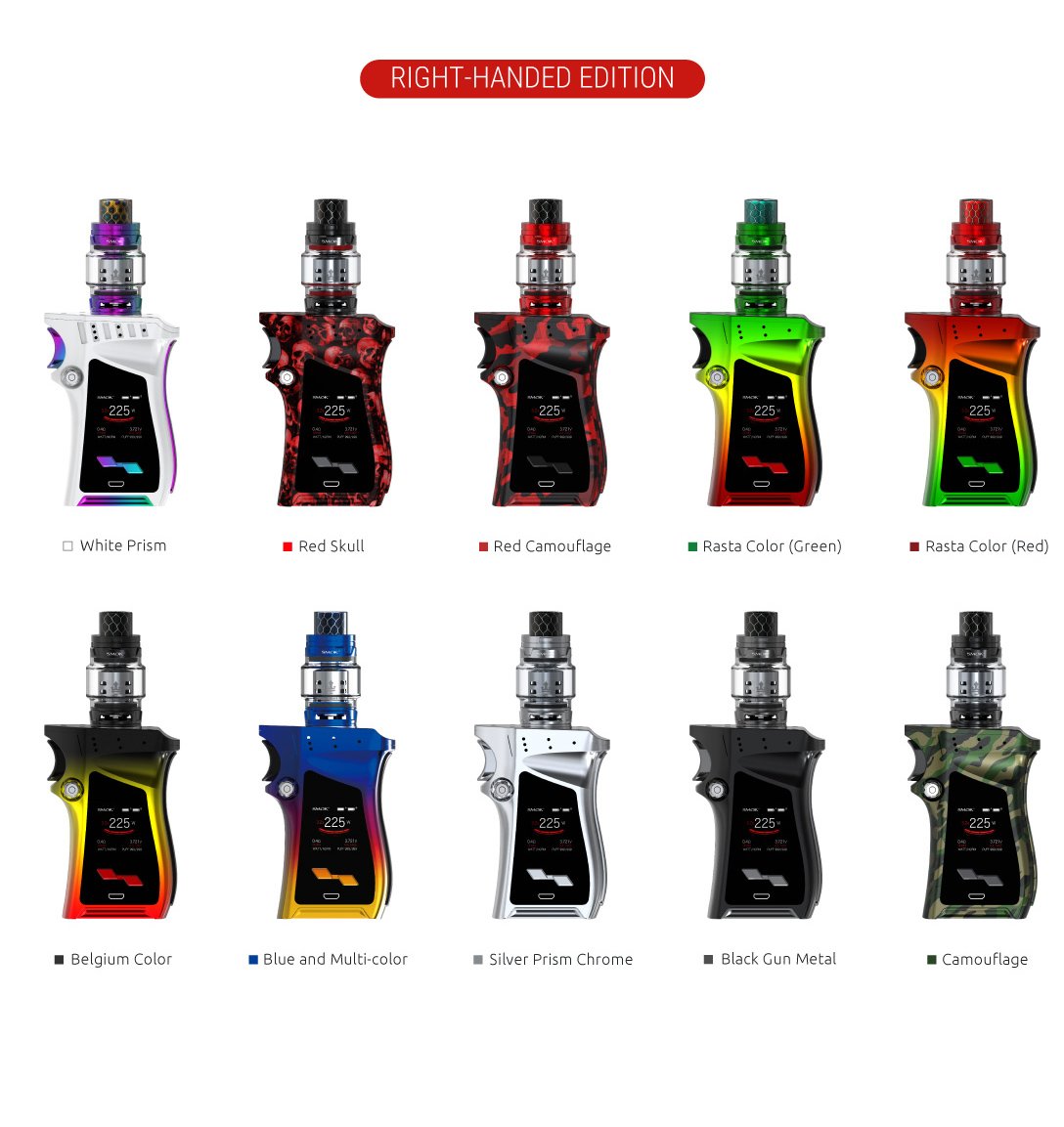 Kit Débutant MAG 225W Edition à la main droite - SMOK (Avec TFV12 Prince Tank 8ML)