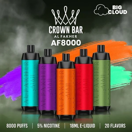 [Clearance Sale] Kit jetable rechargeable Al Fakher Crown Bar 8000 Puffs DTL