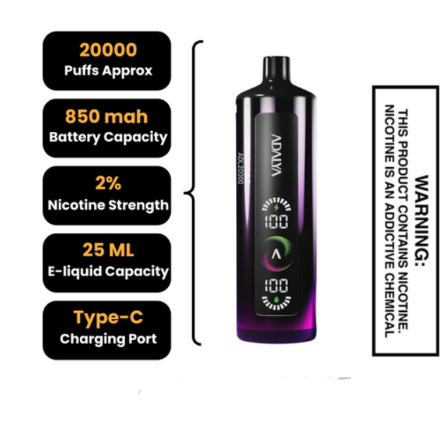 Kit jetable Adalya ADL20000 Hookah Shisha (20K Puffs)