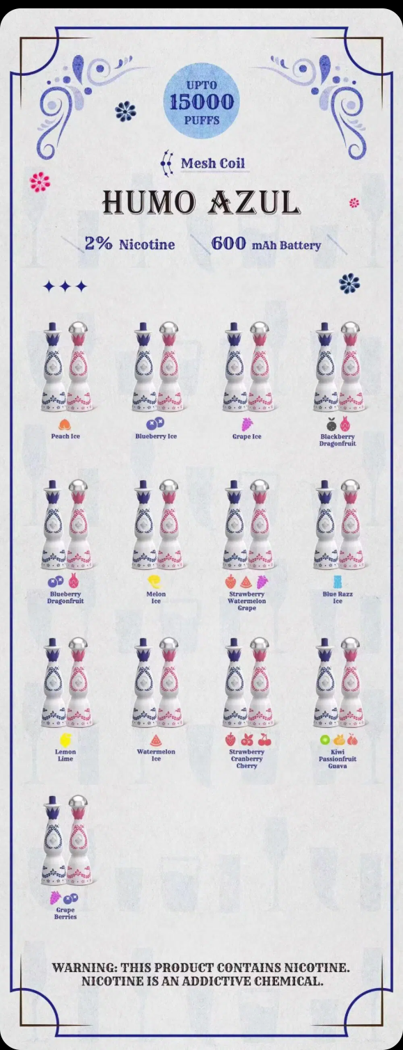 kit jetable Humo Azul 15000 Puffs Édition Limitée