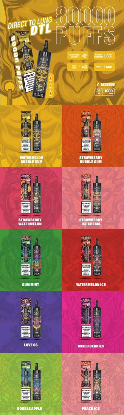 Kit jetable AAOK 80K 80000 PUFFS DTL