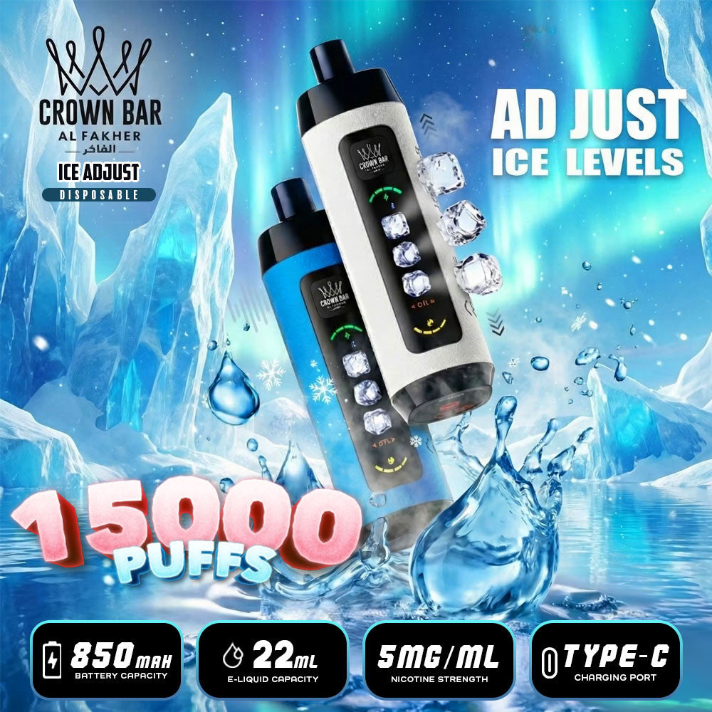 Kit jetable AL Fakher Crown Bar 15K Ice Adjust (15000 Puffs)