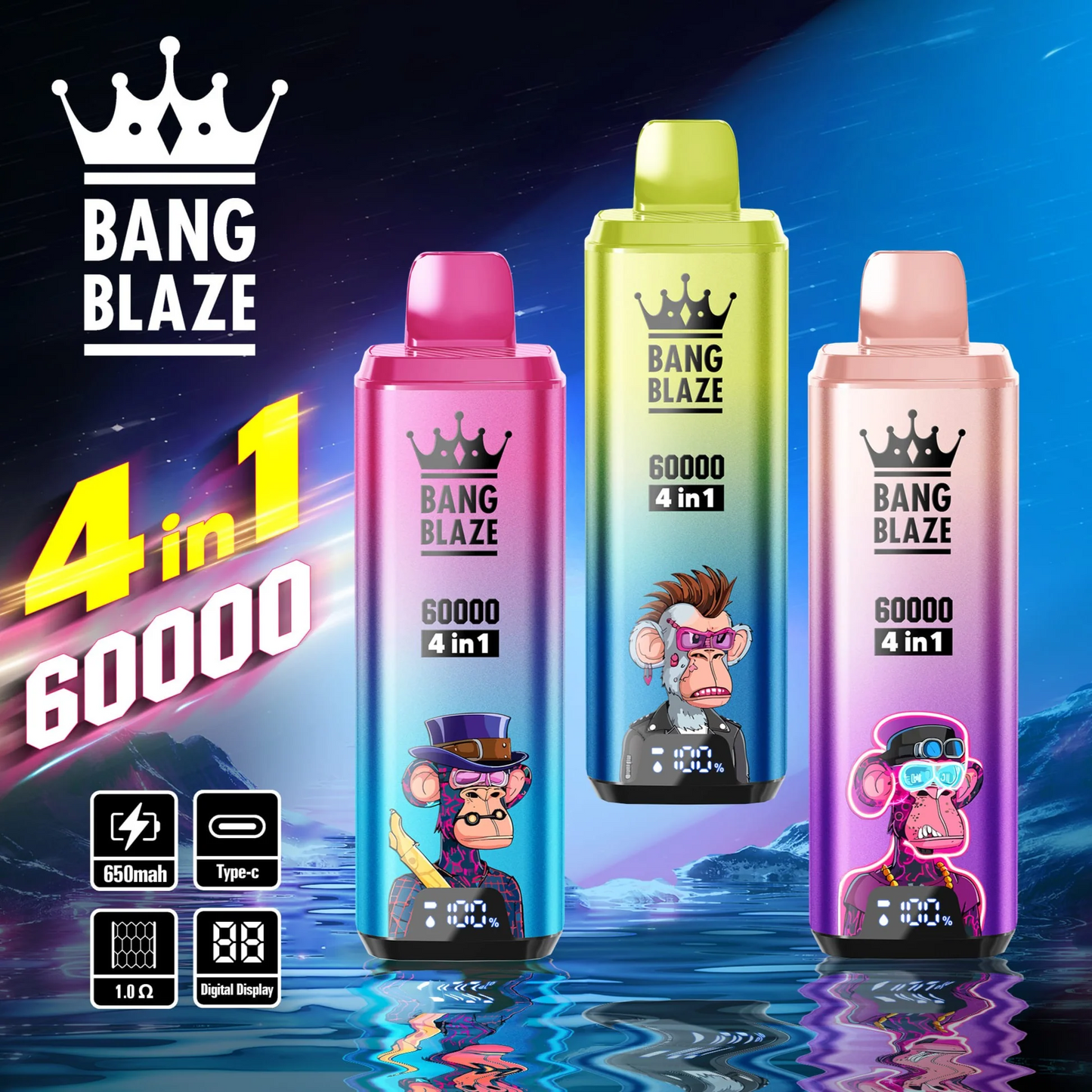 Kit jetable rechargeable Bang Blaze 4IN1 60000 Puffs