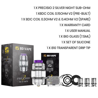 BD Vape Precisio 2 Sub Ohm Atomiseur 5,5 ml/7,5 ml