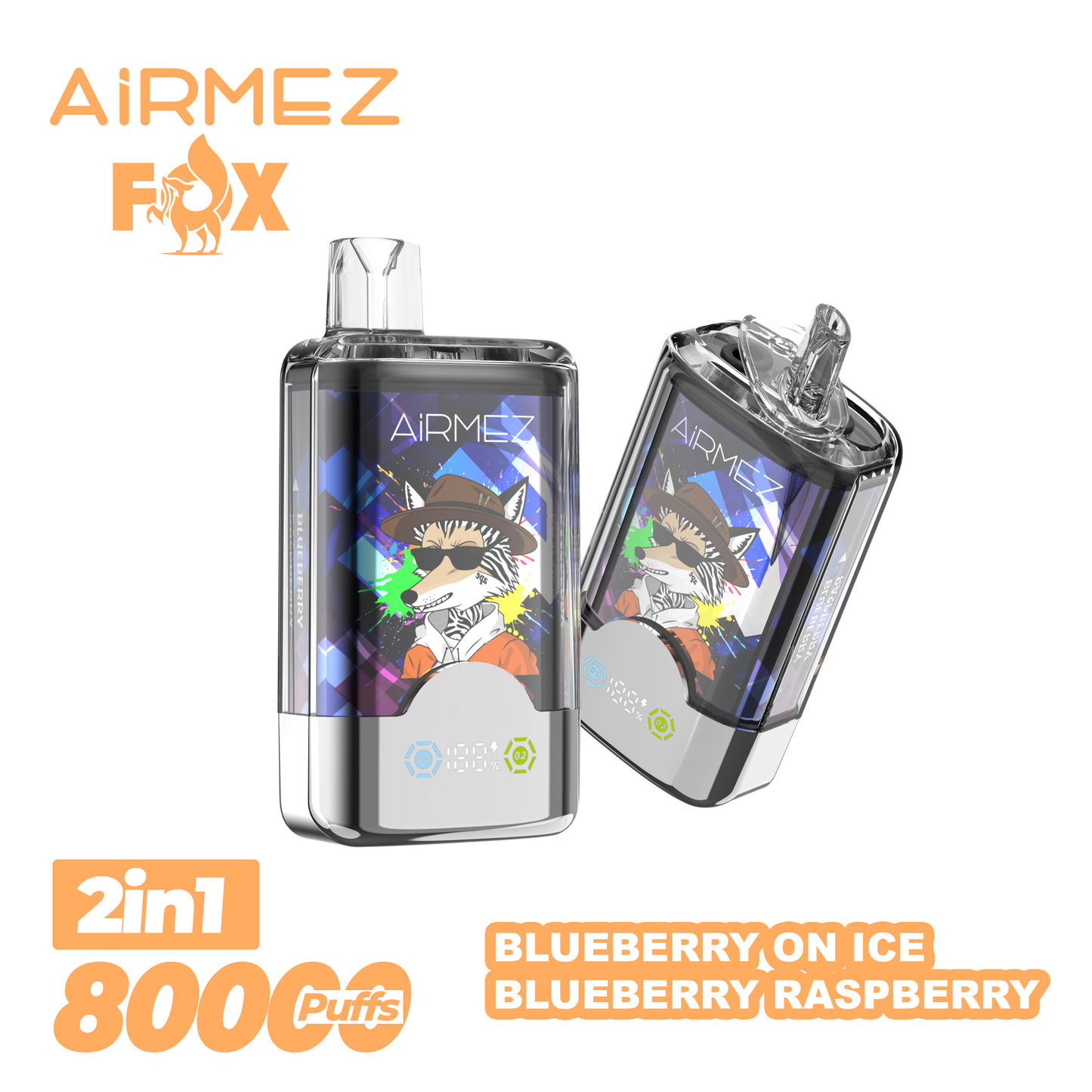 Kit jetable AiRMEZ Fox 80000 80K Puffs 30ml (Dual Flavor)
