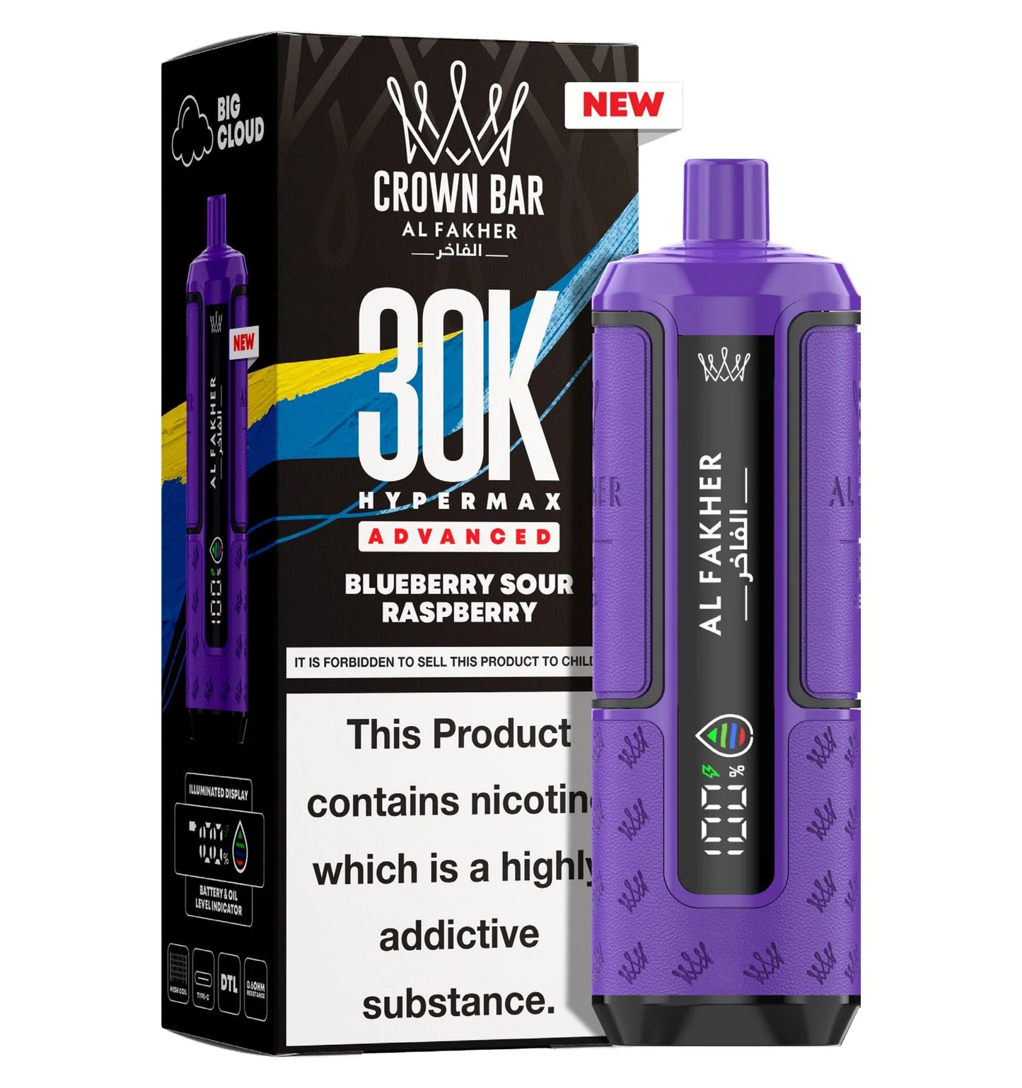 Kit jetable prérempli AL Fakher Crown Bar 30K Hypermax