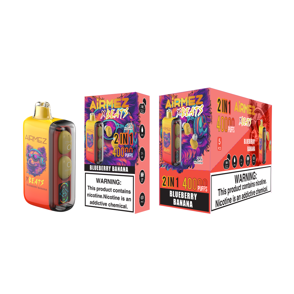 Kit jetable AiRMEZ Xbeats 50000 50K Puffs avec écouteurs TWS