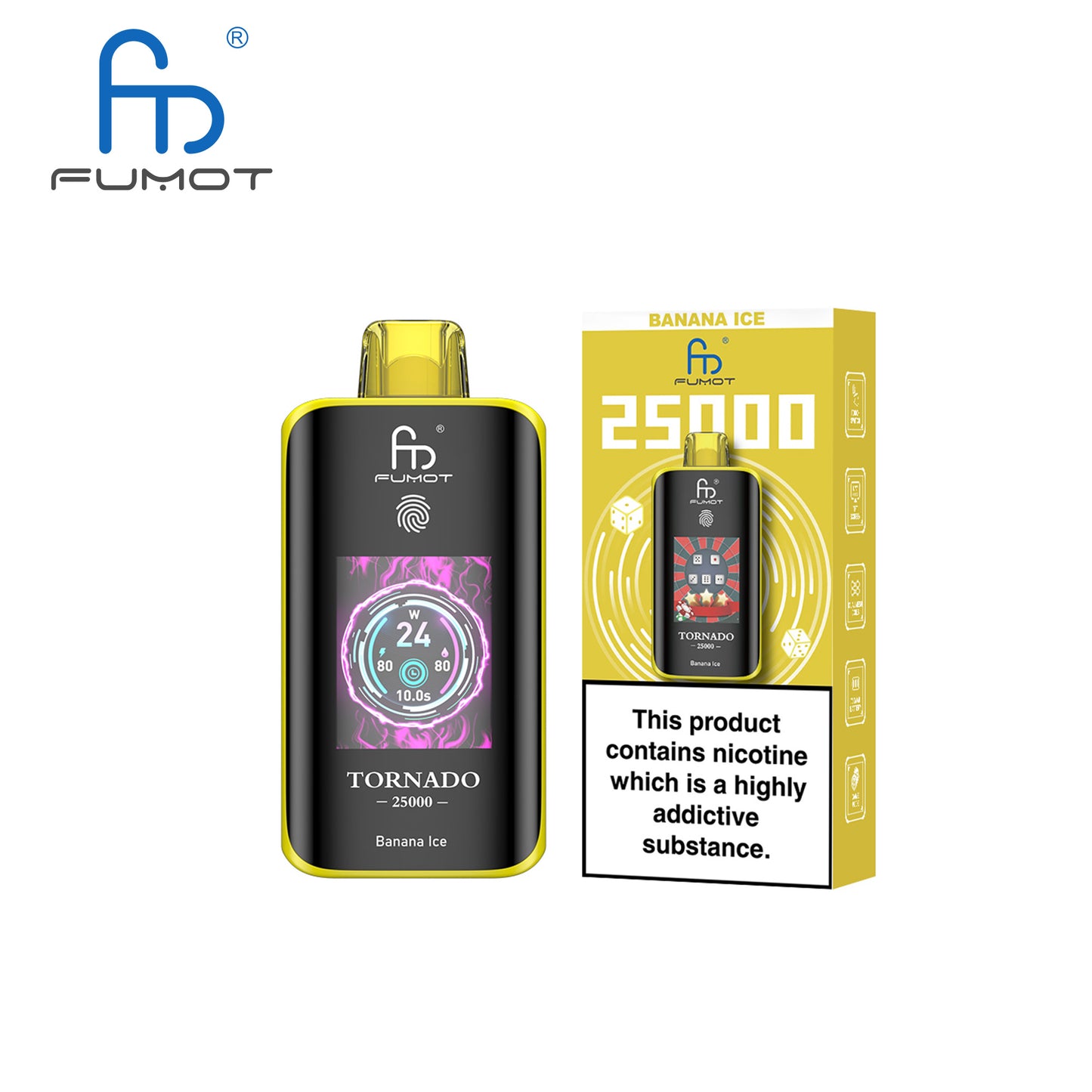 [Clearance Sale] Kit jetable rechargeable Fumot Randm Tornado 25000 25K Puffs (Touch Button)