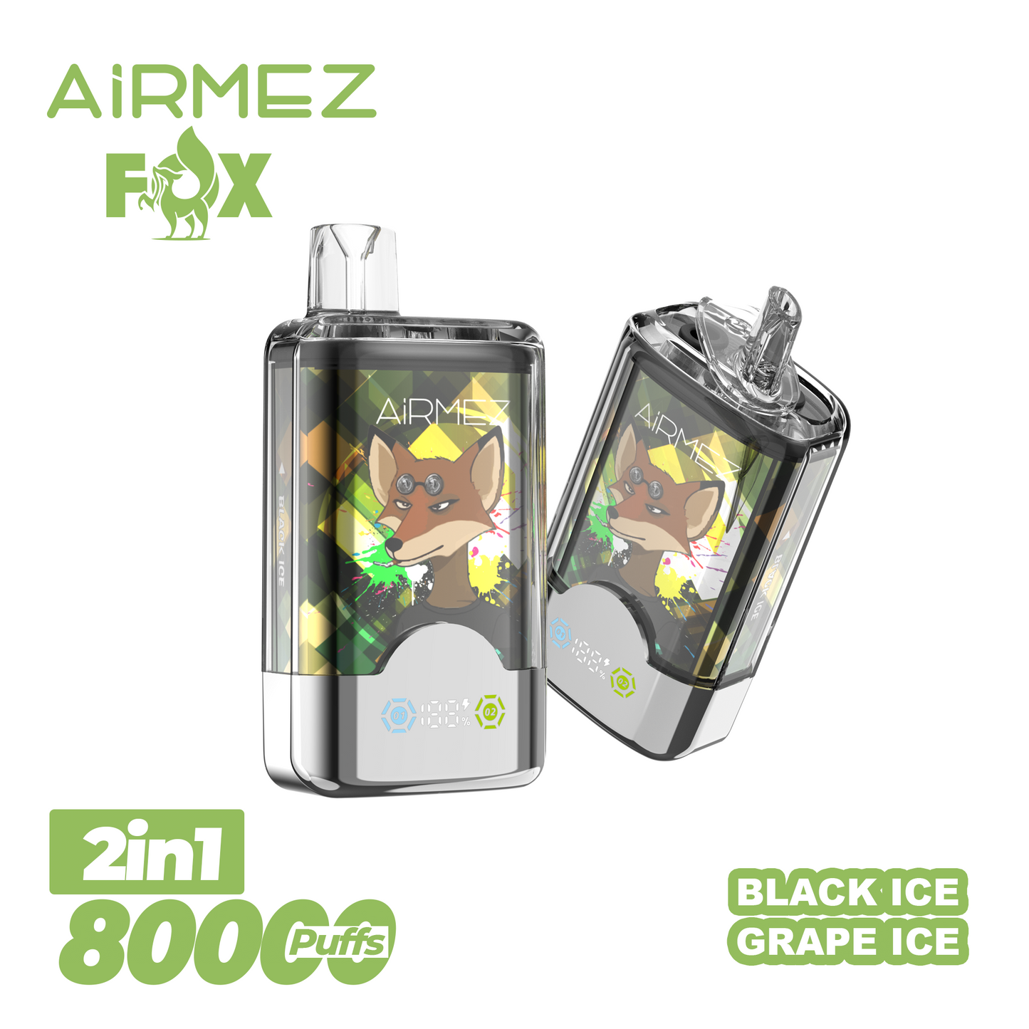 Kit jetable AiRMEZ Fox 80000 80K Puffs 30ml (Dual Flavor)