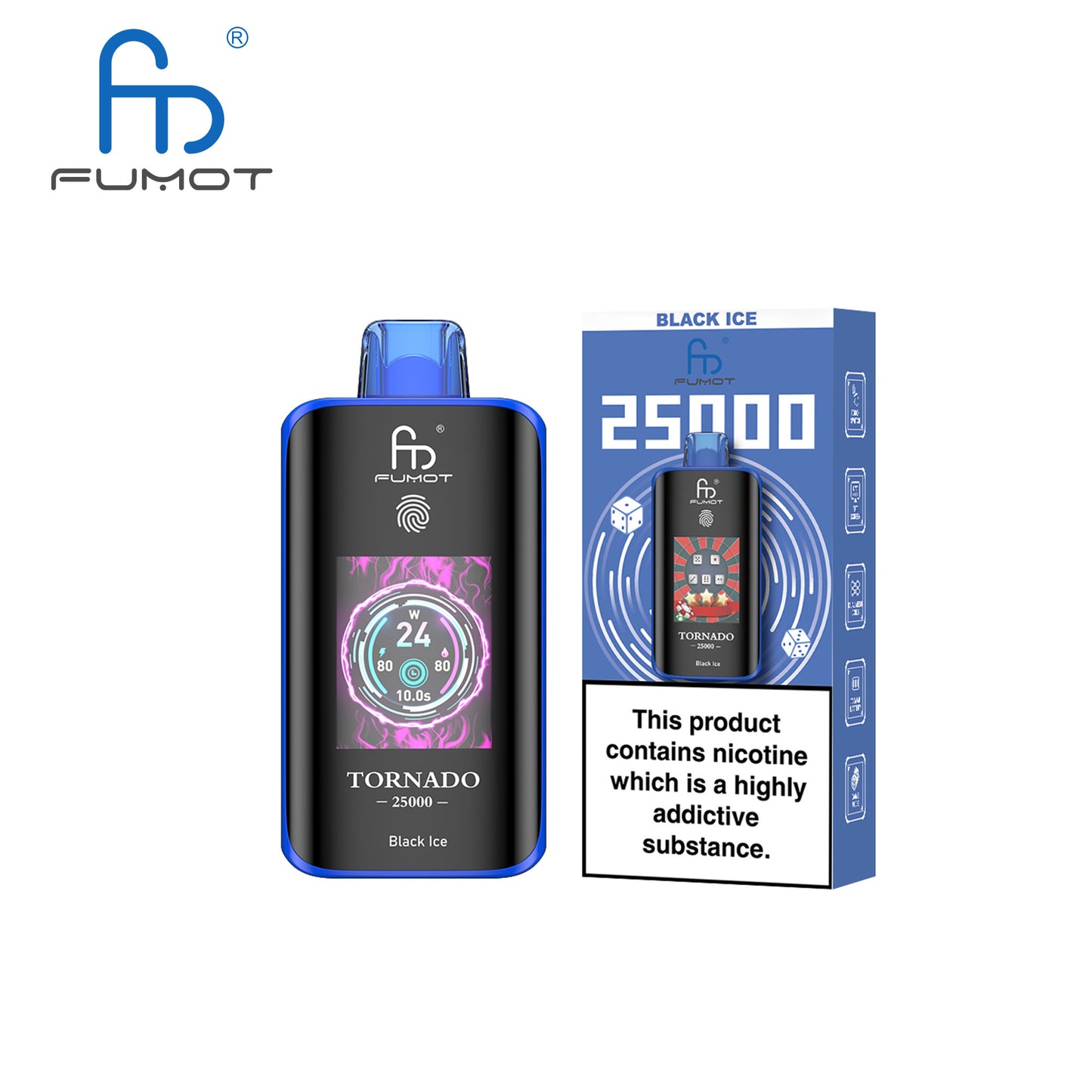 [Clearance Sale] Kit jetable rechargeable Fumot Randm Tornado 25000 25K Puffs (Touch Button)