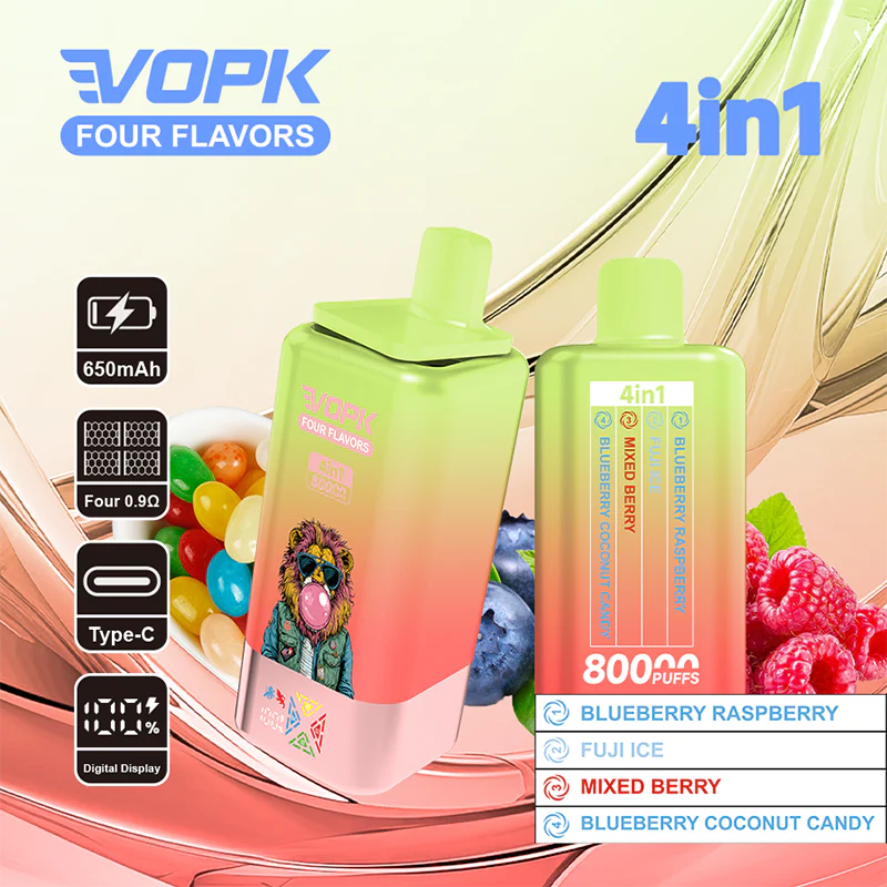 Kit jetable VOPK 80K Puffs 4IN1 650 mAh