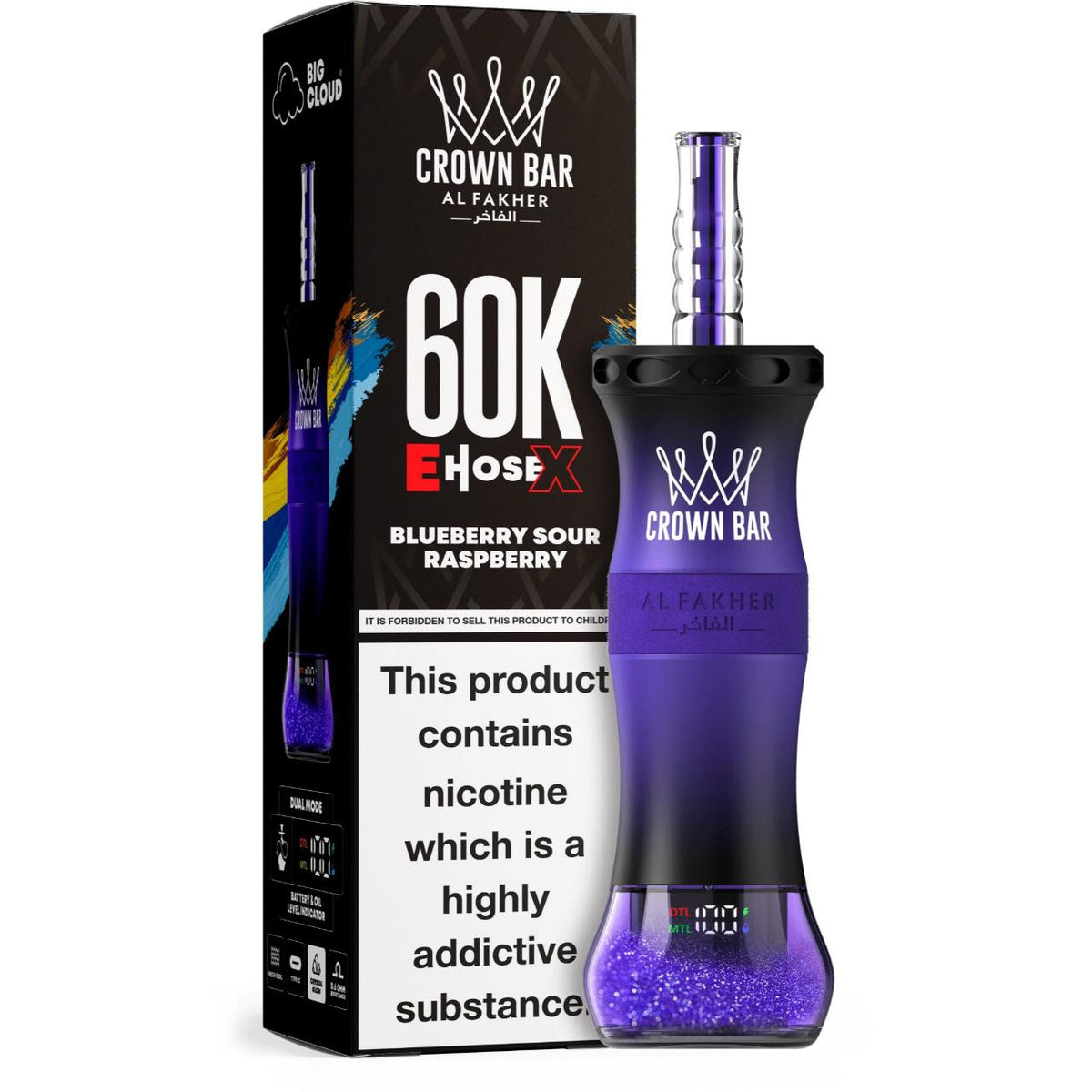 Kit jetable AL Fakher Crown Bar 60K 60000 Puffs E-Hose X