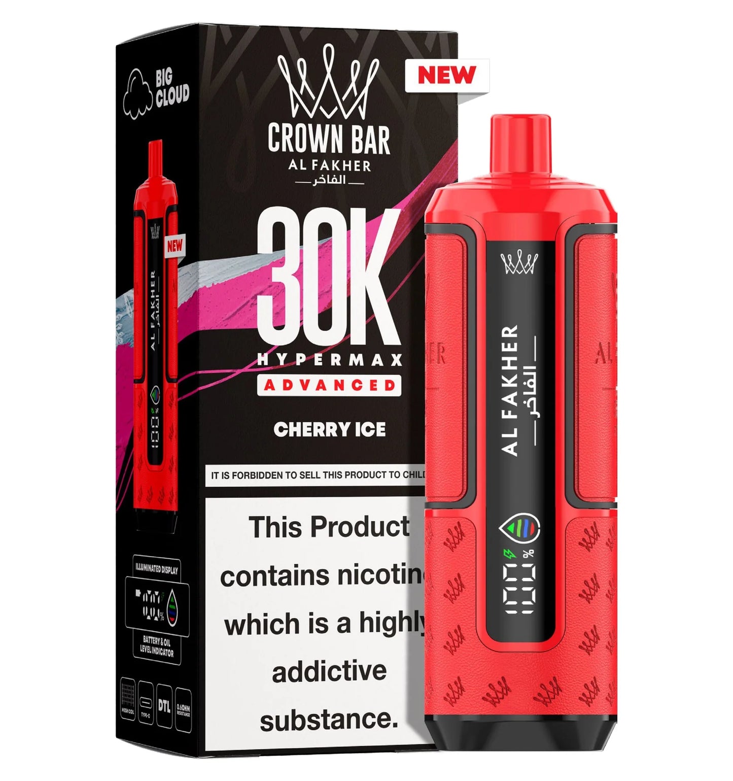 Kit jetable prérempli AL Fakher Crown Bar 30K Hypermax