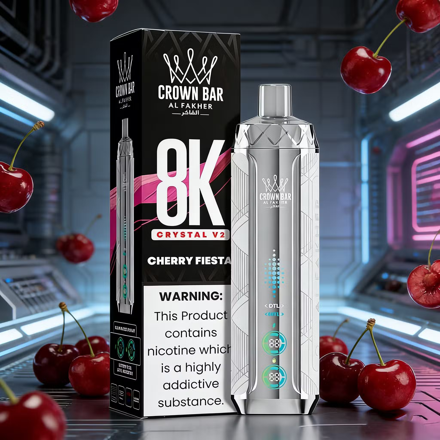 Kit jetable AL Fakher Crown Bar 8000 Crystal V2