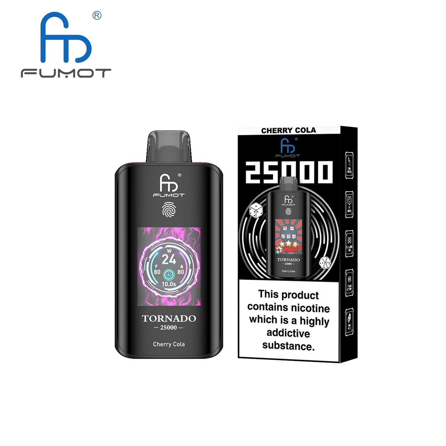 [Clearance Sale] Kit jetable rechargeable Fumot Randm Tornado 25000 25K Puffs (Touch Button)