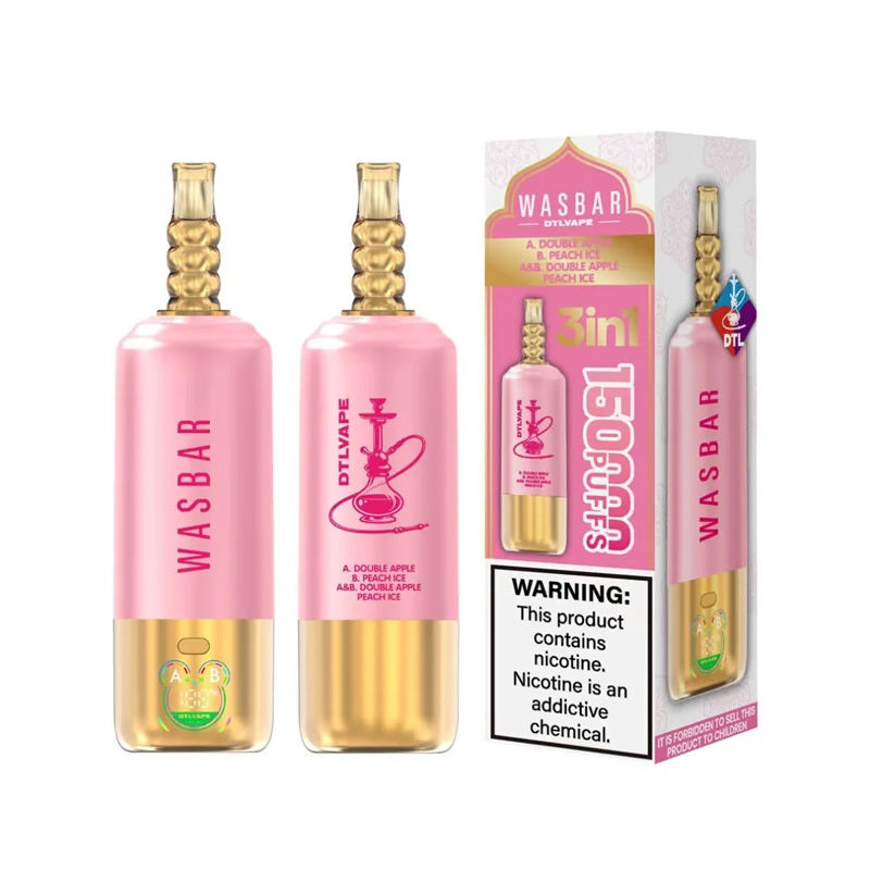 Kit jetable Wasbar 150K Puffs 3-in-1 DTL Shisha Hookah