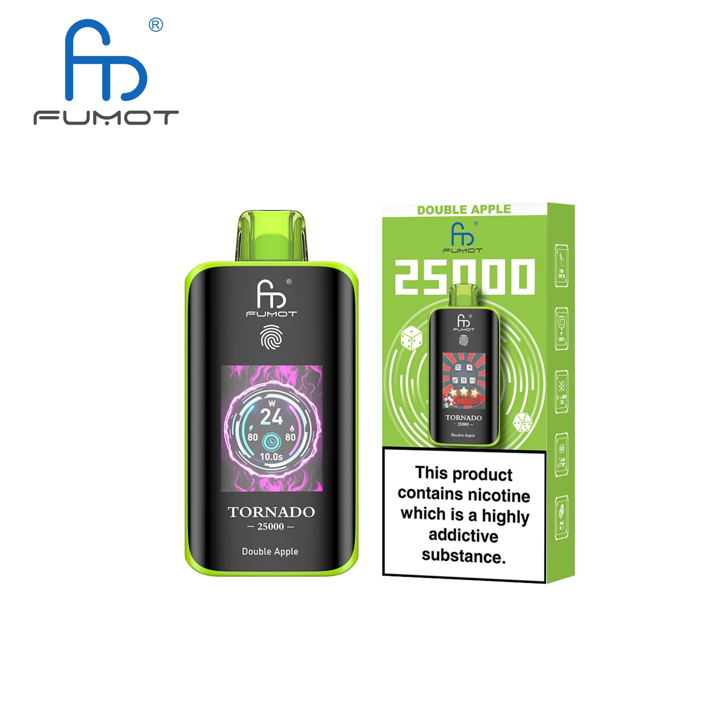 [Clearance Sale] Kit jetable rechargeable Fumot Randm Tornado 25000 25K Puffs (Touch Button)