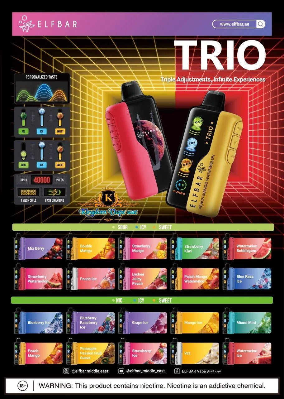 Kit jetable ELF Bar TRIO 40K 40000 Puffs 20ml