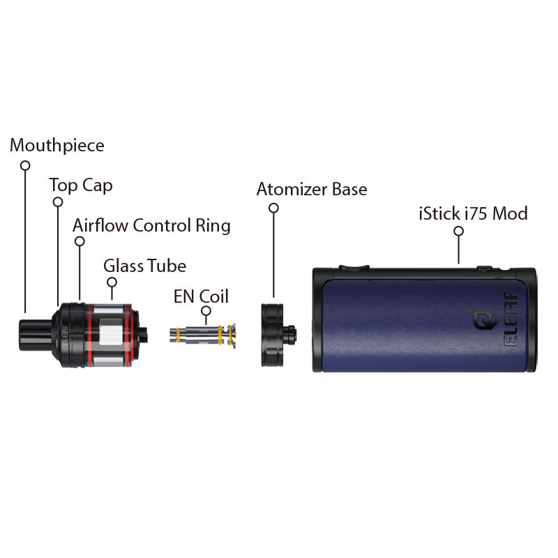 Kit Eleaf iStick i75 Box Mod avec atomiseur En Air 3000mAh 3.5ml