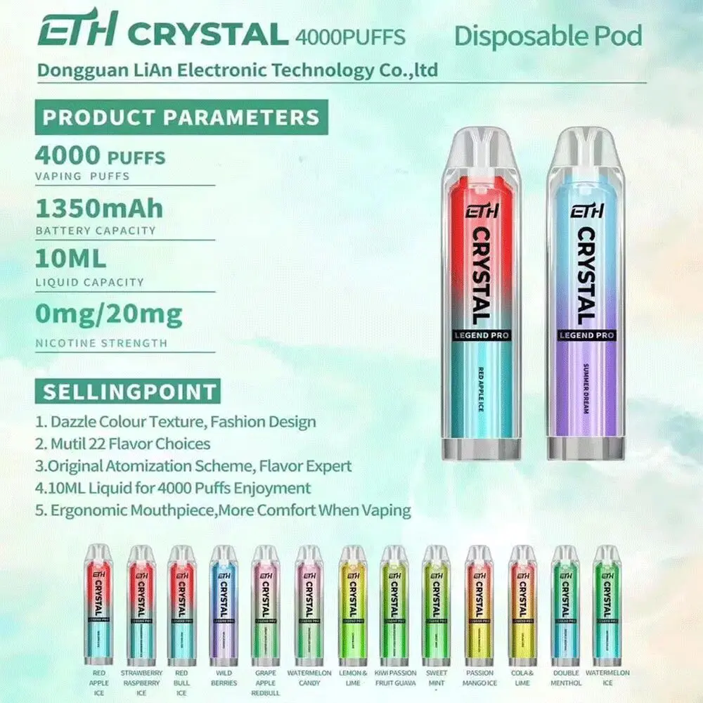 Kit jetable rechargeable ETH Crystal 4000 Puffs