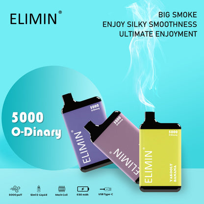 Kit Elimin O-Dinary 5000 puff cigarette électronique jetable 650mah rechargeable
