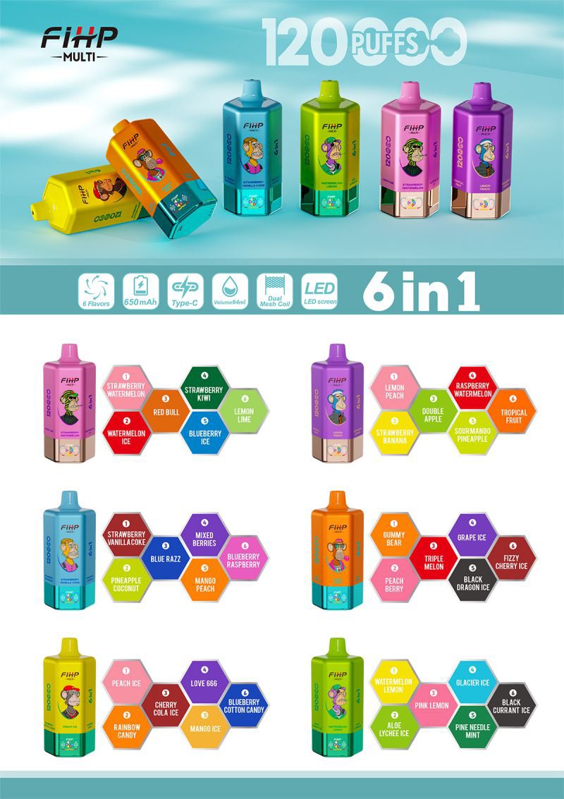 Kit jetable rechargeable FIHP Multi 120000 120K Puffs 6 in 1