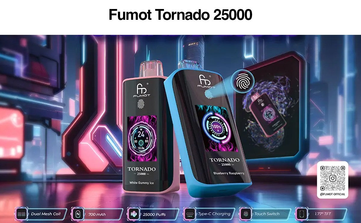 Kit jetable rechargeable Fumot Randm Tornado 25000 Puffs (interrupteur tactile)