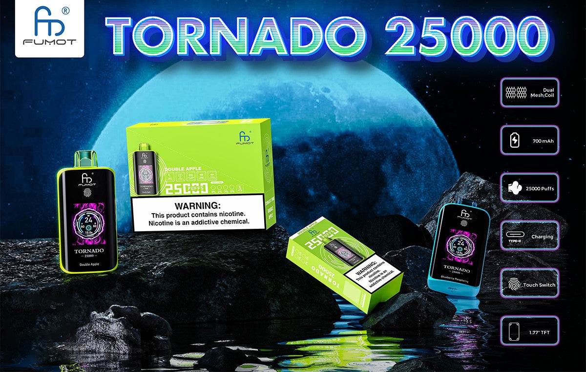 Kit jetable rechargeable Fumot Randm Tornado 25000 Puffs (interrupteur tactile)